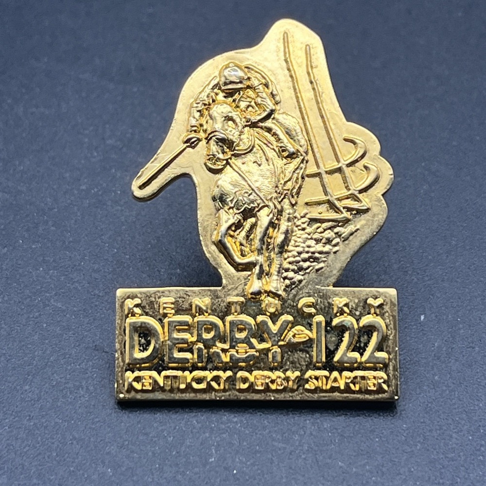 Kentucky Derby 122 Gold Tone Horse Racing Churchill Downs Lapel Hat Pin